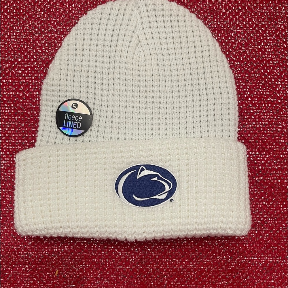 Penn State White Fleece Lined woman’s  Beanie